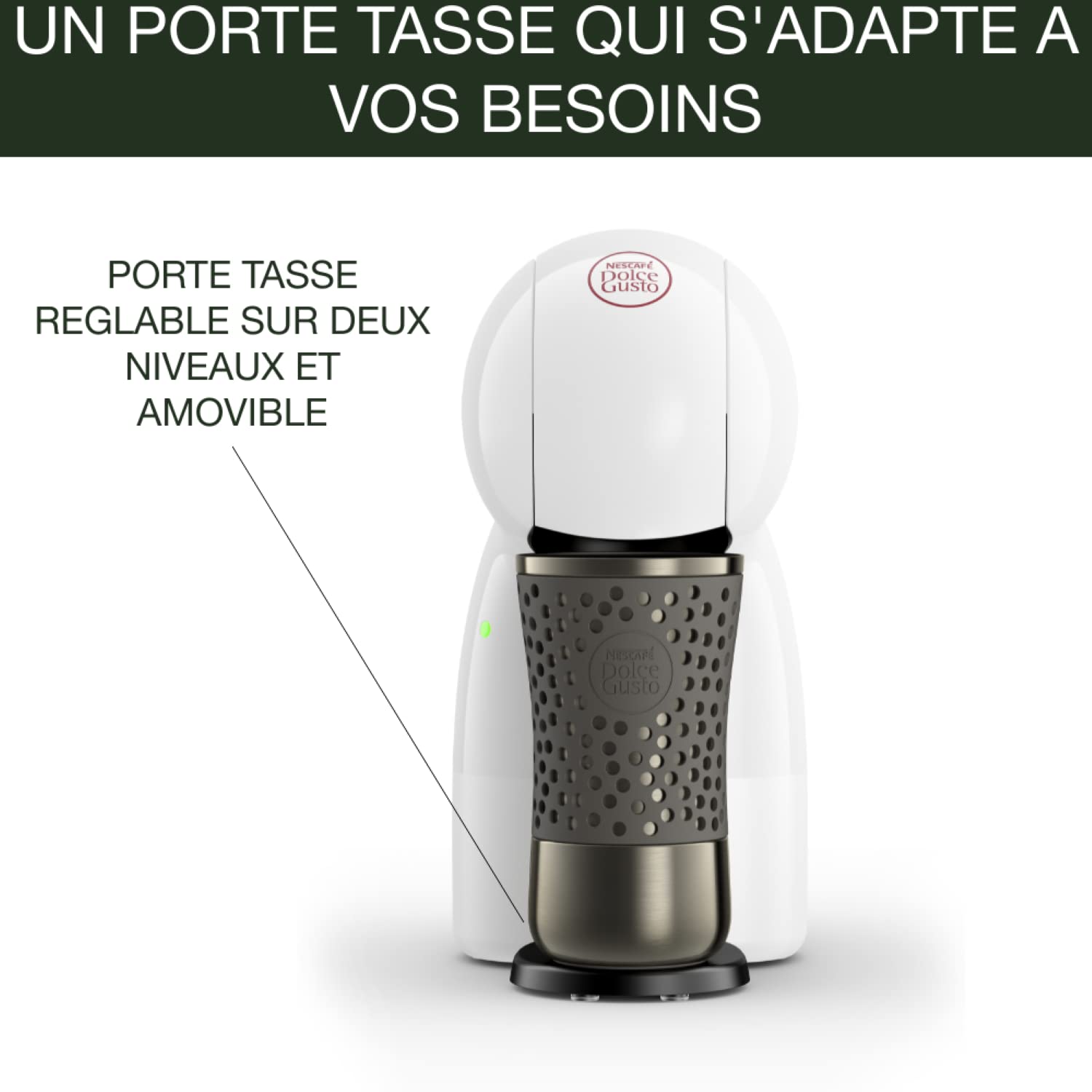 Machine à Café Capsules Piccolo XS Blanc/Rouge – 15 Bars Multi-boissons KP1A3110