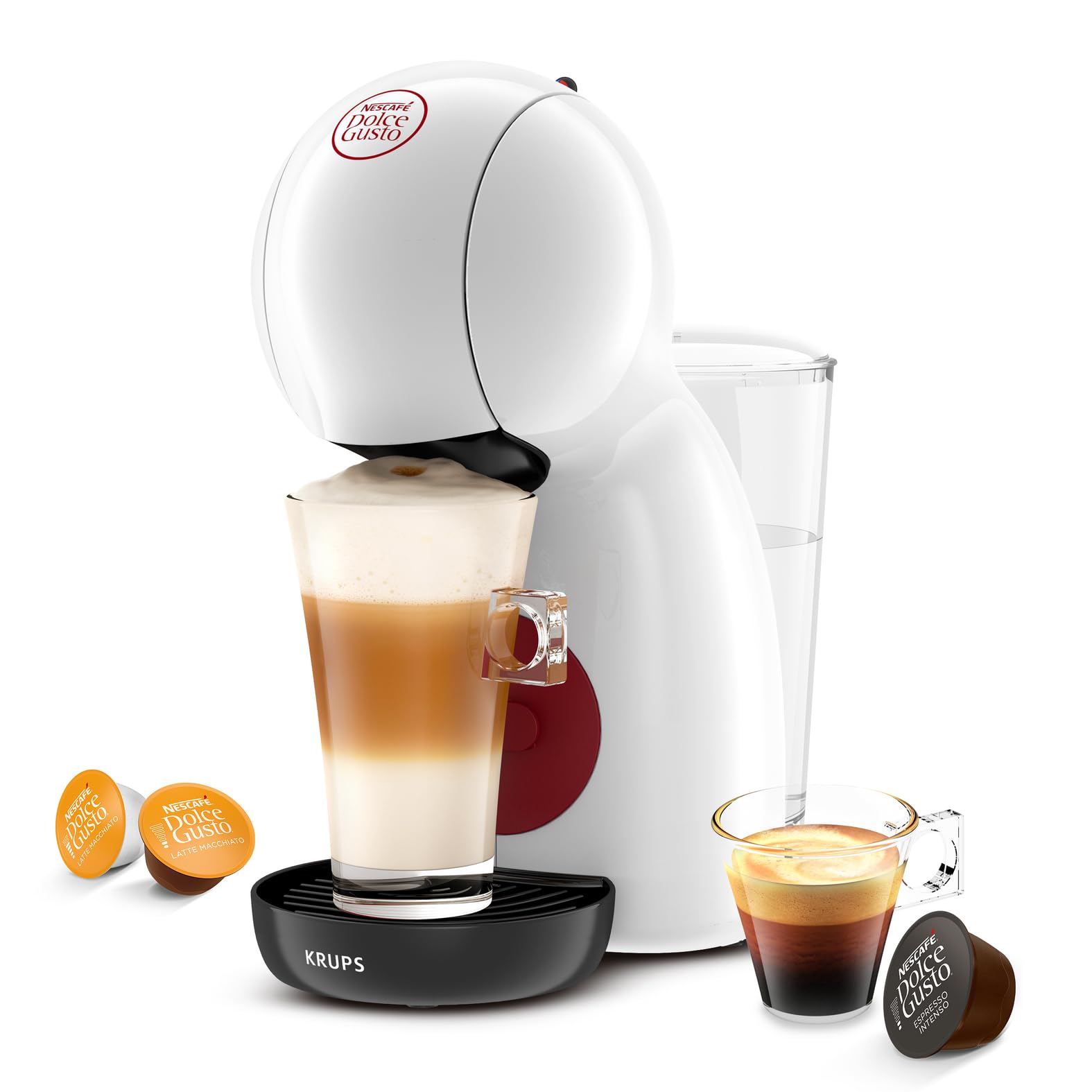 Machine à Café Capsules Piccolo XS Blanc/Rouge – 15 Bars Multi-boissons KP1A3110