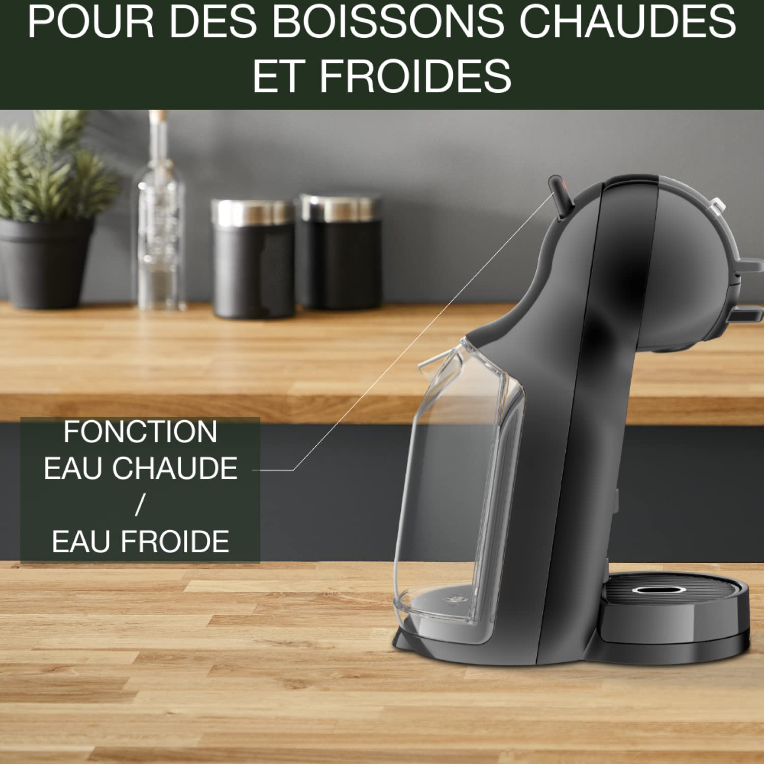 Machine à Café Capsules Mini Me Noir/Anthracite – 0,8 L, 15 Bars KP123810