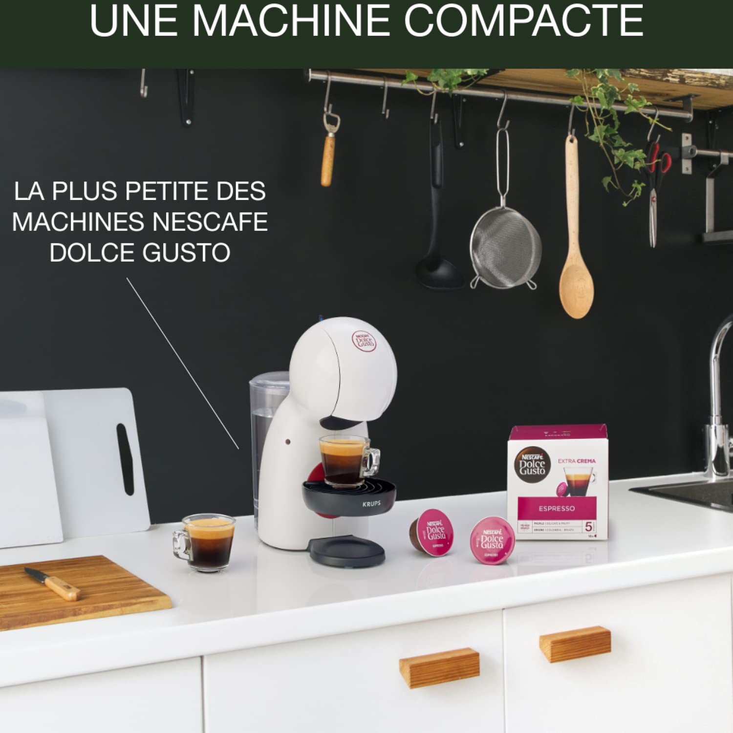 Machine à Café Capsules Piccolo XS Blanc/Rouge – 15 Bars Multi-boissons KP1A3110