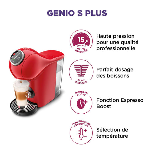 Machine à Café Capsules Genio S Plus Rouge – 15 Bars Multi-boissons KP340510