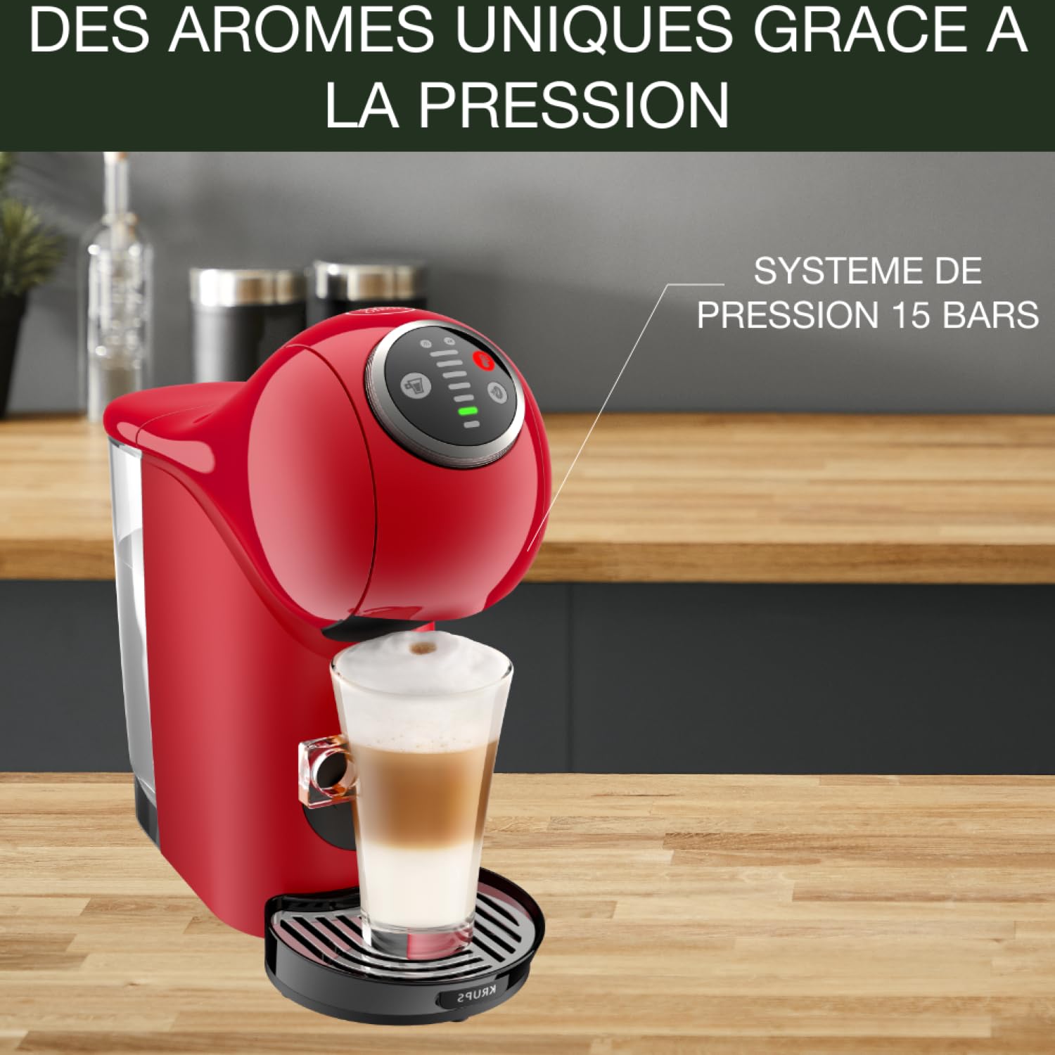 Machine à Café Capsules Genio S Plus Rouge – 15 Bars Multi-boissons KP340510